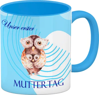 Produktbild von Unser erster Muttertag Kaffeebecher Hellblau