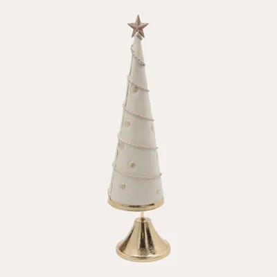 Immagine prodotto di KEYHOMESTORE | Albero di Natale Decorativo in Latta Bianco  H. 30cm