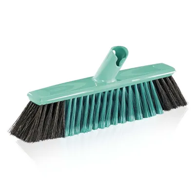 Produktbild von Leifheit Besen 30 cm Xtra Clean für Parkett, Naturhaar, Türkis/Schwarz, Click-System, X-Borsten, schräge Stielanbindung