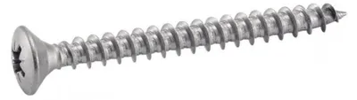 Image de 200 Vis pour Bois Aggloméré Tête Fraisée Bombée Pozidriv 4.5 x 50 mm - Inox A2 - D-Work
