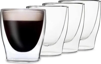 Produktbild von Doppelwandige Kaffeegläser - Isolierend - Set von 4 - 80 ml