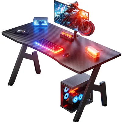 Immagine prodotto di Scrivania da gioco - Scrivania per computer con fori per cavi - 100 x 50 cm - Nero