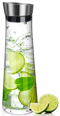 Glaskaraffe mit Deckel, 1 L, Borosilikatglas, spülmaschinengeeignet