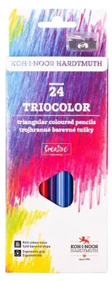 Produktbild von Buntstifte Triocolor Schul- Farbstifte inklusive Anspitzer im 24er Pack