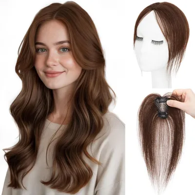 Immagine prodotto di Frangia a clip in, capelli naturali, colore marrone scuro, 10 grammi