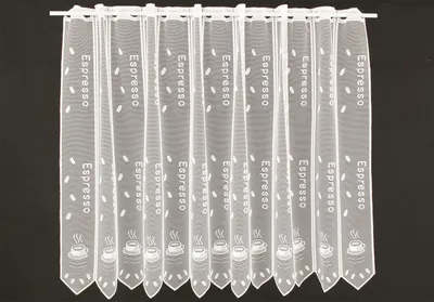 Produktbild von Gardinen Kranzusch Scheibengardine Espresso 90x211,5 cm H/B weiß Bistrogardine Vorhang Küche 1er Pack
