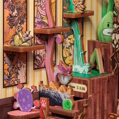 Image de Kit de construction Cutebee Booknook Fantasy Plant Shop CWGA203 en bois 12 x 10 x 17 cm