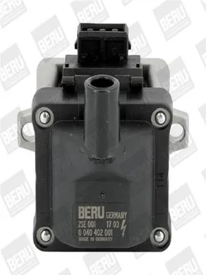 A close-up studio shot of an automotive ignition coil.