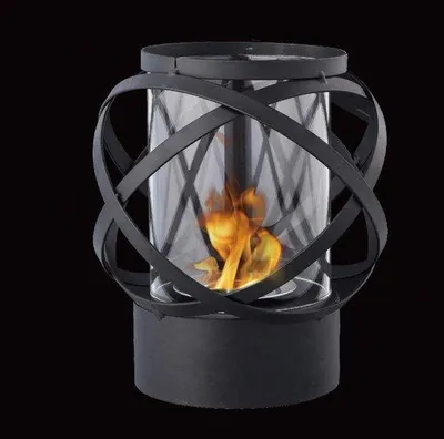 Image de Chauffe-table au bioéthanol, noir, hauteur 24 cm