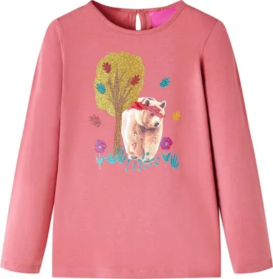 Produktbild von "2026 Promotion" Kinder-Langarmshirt - Gute Qualität - Altrosa 128 - Langarmshirts MM323