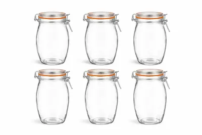 6er Set kugelförmige Einmachgläser 1300 ml mit Schraubdeckel – luftdicht & groß