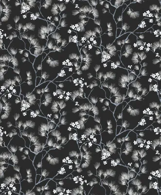 Produktbild von Khroma by Masureel Tapete Blumen Schwarz - 630646 - 53 cm x 10.05 m