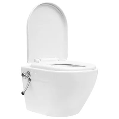 Produktbild von vidaXL Wand-WC ohne Spülrand mit Einbau-Spülkasten Keramik Weiß