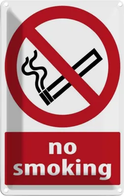 Produktbild von vianmo Blechschild 18x12 cm No Smoking Warnschild Hinweisschild Sicherheit Vorsicht