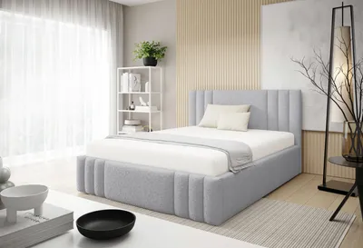 Produktbild von POLSTERBETT RIVIO mit Bettkasten|Bett 180x200|Doppelbett mit Stauraum und Lattenrost|Boxspringbett-Optik|ohne Matratze|Schlafzimmer-Grau