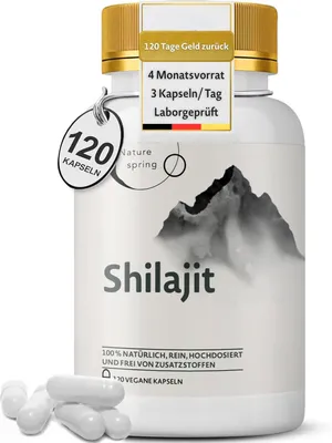 Produktbild von Mumijo Shilajit Kapseln - hochdosiert 1300mg pro Tagesdosis - 120 Kapseln Shilajit Original aus dem Himalaya - vegan, ohne unnötige Zusätze - in Deutschland labor