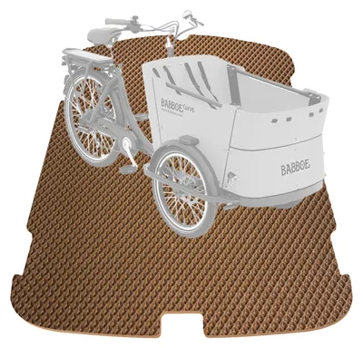 Produktbild von EVA Drive Schutzmatte für Babboe Curve in Braun - ohne Einfassung, rutschfeste Bodenmatte für Lastenrad