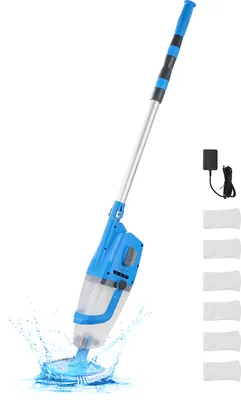 Zdjęcie produktu dla Odkurzacz basenowy VEVOR, bezprzewodowy odkurzacz ręczny (100 l/min), akumulatorowy odkurzacz basenowy, czas pracy do 1 godziny, do basenów naziemnych i podziemnych oraz spa