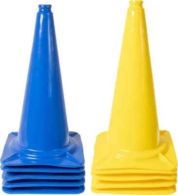 Produktbild von Dönges XXL-Pylonen 10er-Set Reittraining, 50 cm hoch, blau/gelb (Pylonen)