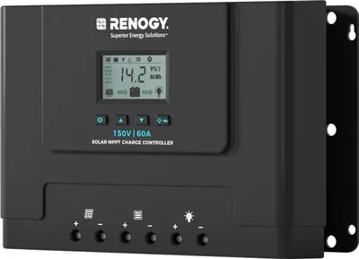 Zdjęcie produktu dla Kontroler ładowania słonecznego, prąd ładowania 60A, maksymalne napięcie wejściowe 150V, kompatybilny z systemami 12V/24V/36V/48V, sprawność do 98%, wyświetlacz LCD