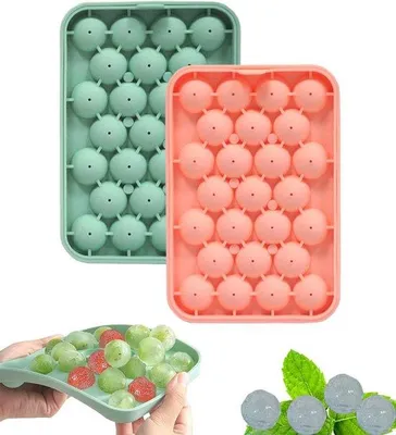 Image de Set de 2 moules à glaçons ronds en silicone pour diverses boissons