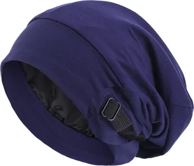 Produktbild von INF Verstellbare, unsichtbare Schnalle, schlafhaube mit Satinfutter - Marineblau