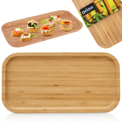 Image de Orion Plateau de service Assiette en bois en bambou rectangulaire 25x13 cm