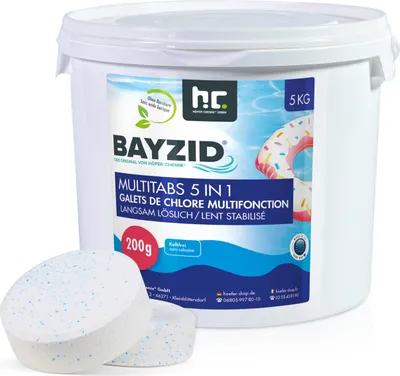 Produktbild von 1x5 kg BAYZID® Multitabs 200g 5in1 zur Dauerchlorung und stabile Wasserwerte