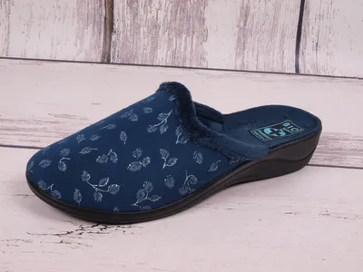Produktbild von Damenhausschuhe ADANEX Silvia 28280 blau mit Blättern