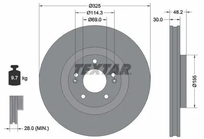 Produktbild von TEXTAR Bremsscheibe x 92341803