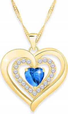 Image de Collier en or avec trois cœurs, cœurs en cristal, cœur en zircone, ARGENT 925