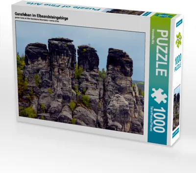 Produktbild von CALVENDO Puzzle Gansfelsen im Elbsandsteingebirge | 1000 Teile Lege-Größe 64x48cm Foto-Puzzle für glückliche Stunden