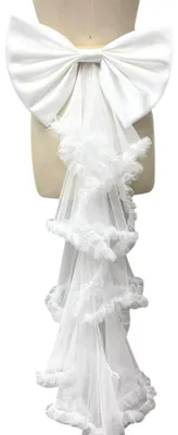 Imagen del producto de Lazo grande de satén para vestido de novia con cola de tul - Blanco