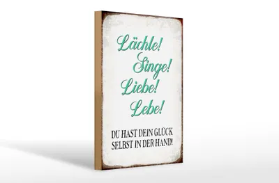 Produktbild von Holzschild Spruch 20x30cm Lächle Singe Liebe Lebe Glück