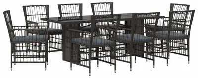 Productafbeelding van vidaXL Tuinset, 9-delig, zwart, polyrotan