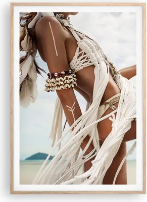 Produktbild von Gerahmtes Poster - Rahmen in heller Eiche - Frau Freiheit Exotik - 70x100 cm - Wand Bild - Wanddeko - Wandbilder - Kunstposter - Wandposter - Bilderrahmen - Bilder - Kunstdruck - P2NPA70x100-4942