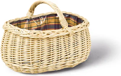 Produktbild von Einkaufskorb oval, natur, T 45cm x B 30cm x H 22/30cm