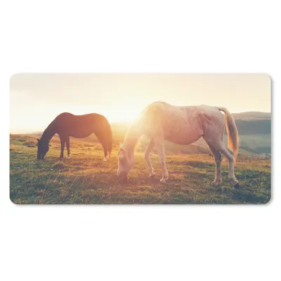 Produktbild von MuchoWow® Schreibtischunterlage Pferde - Sonne - Tiere 80x40 cm - XXL Mauspad - Gaming Mauspad