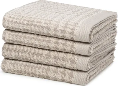 Produktbild von Möve Brooklyn Glencheck 4 X Handtuch im Set Weicher Materialmix, Hautsympathisch, pflegeleicht und strapazierfähig, Zeitlos und elegant