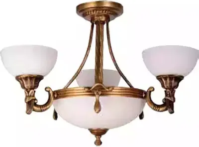 Productafbeelding van Klassieke witte plafondlamp, pendelarmatuur, gouden design, kroonluchter