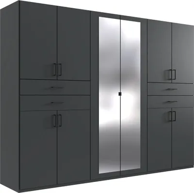 Produktbild von Kleiderschrank Taiga Drehtürenschrank mit Spiegel Ausführung wählbarGraphit