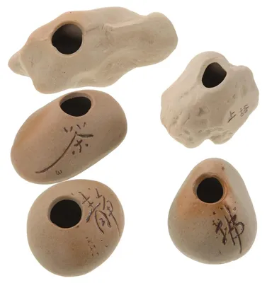 Productafbeelding van Set van 5 Ceramische Waterplantenhouders voor Aquarium Decoratie