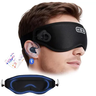 Produktbild von Schlafkopfhörer, kabellos Bluetooth 5.0, 100% lichtdichte Schlafmaske,  3D-Gewichtsmaske, unisex, ideal für Schlaf, Reisen, Meditation
