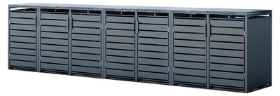 Image de Westmann Metall Abri pour poubelles Kubus 7x240 L Anthracite 464x80x116 cm, productTiles.product.images.aiGenerated