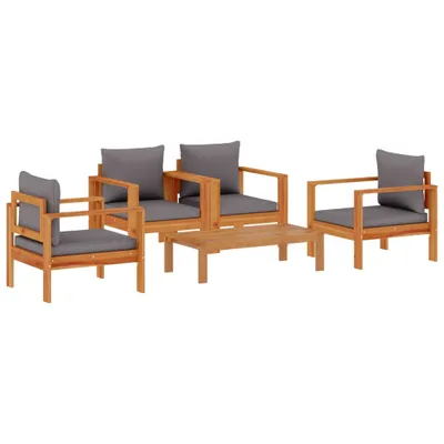 Produktbild von vidaXL 5-tlg. Garten-Sofagarnitur mit Kissen Massivholz Akazie