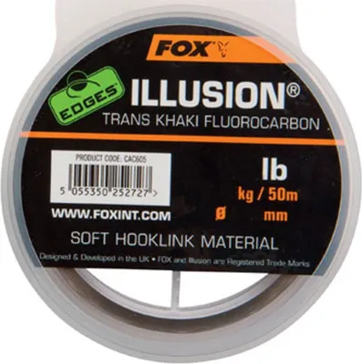 Produktbild von Fox Edges Illusion Soft  Hooklink 50m trans/khaki - Vorfachschnur, Durchmesser/Tragkraft:0.30mm / 12lb / 5.45kg Tragkraft