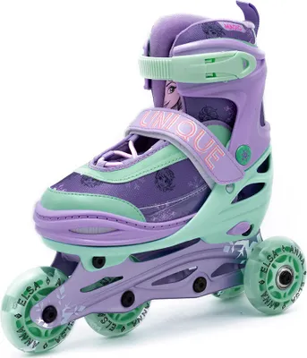 Image de Disney Frozen Enfants patins à roues alignées & patins à roulettes - 3en1 patins avec roulements à billes ABEC-7 taille 34-37