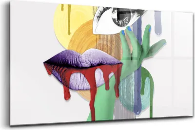 Obrázok produktu pre Obraz z tvrdeného skla - Maľovanie Stien - Temperované Sklo - 120x60 cm - Surrealistická koláž
