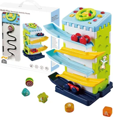 Obrázek produktu pro Vzdělávací skluzavka s kostkami a třídičem autíček od Leantoys