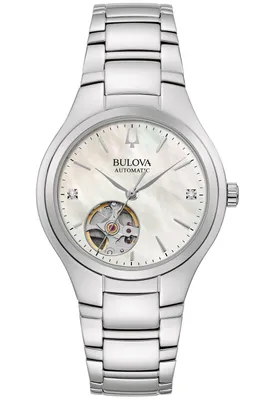 Bulova 96P247 Damenarmbanduhr Automatik Sutton Stahl/Perlmutt 1